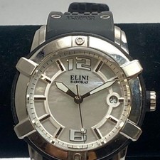 Relógio feminino Elini Barokas 39mm WR100M mostrador esfregão branco quartzo aço 58g, usado comprar usado  Enviando para Brazil