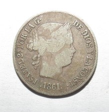 Espagne reales 1861 d'occasion  Pacy-sur-Eure