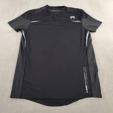 Camisa masculina Venum média preta manga curta desempenho stretch UFC MMA BJJ * comprar usado  Enviando para Brazil