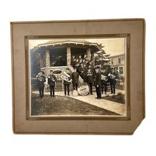 Vintage 1930 Fotografia Pedra Gazebo Bechtels Banda Concerto Vime Carrinho de Bebê comprar usado  Enviando para Brazil