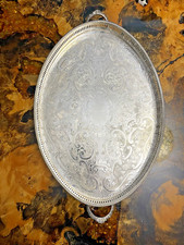 Bandeja oval vintage vitoriana Arthur Price banhada a prata 21", feita na Inglaterra - ESTADO PERFEITO, usado comprar usado  Enviando para Brazil
