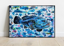 Cernia pesce quadro usato  Napoli