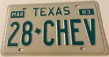 Chev vanity license for sale  Brandon