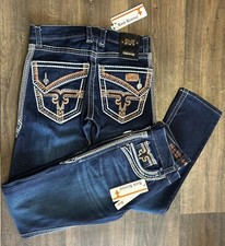 Calça jeans masculina Rock Revival vaquero azul enfeitada jeans stretch comprar usado  Enviando para Brazil