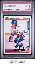 1991 GÓRNY POKŁAD #21 TEEMU SELANNE RC HOF PSA 10 na sprzedaż  Wysyłka do Poland