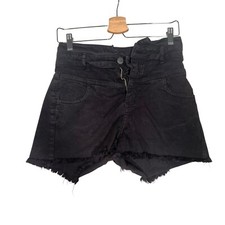 Usado, Shorts jeans feminino Colcci tamanho 38 preto elástico cintura alta bainha com franjas zíper mosca comprar usado  Enviando para Brazil