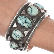 Bracelete Clarence Chama Navajo 6,75" esterlina variscite linha comprar usado  Enviando para Brazil