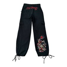 Calça de Buggy Vintage Y2k Ed Hardy Avant Garde Dragon Preta Tamanho XS comprar usado  Enviando para Brazil