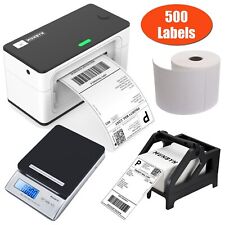Impressora de Etiquetas Térmica Branca MUNBYN 4x6/500 Etiquetas/Suporte/Escala Postal comprar usado  Enviando para Brazil