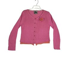Cardigã feminino Curio grande rosa malha manga longa botão frontal comprar usado  Enviando para Brazil
