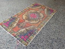 Usado, Tapete turco vintage 4,1x7,2 pés | Tapete de lã coral e rosa | Boho Wabi Sabi comprar usado  Enviando para Brazil