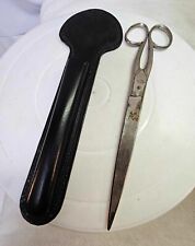 Tesoura vintage de aço forjado gota quente Itália principalmente 9" com estojo de couro Alemanha- G5 comprar usado  Enviando para Brazil