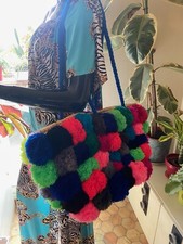Cabas pompoms multicolore d'occasion  Villefranche-de-Lauragais