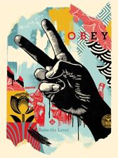 Shepard Fairey "Raise the Level (Peace)" Impressão Artística 18x24 Rara Obedeça Gigante LE550 comprar usado  Enviando para Brazil