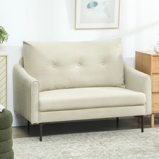 Sofa HOMCOM 2-osobowa 124 cm Mała kanapa z podłokietnikiem, aksamitny wygląd, kremowa biel na sprzedaż Sofa HOMCOM 2-osobowa 124 cm Mała kanapa z podłokietnikiem, aksamitny wygląd, kremowa biel na sprzedaż  Wysyłka do Poland