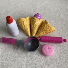 Carrinho de sorvete Barbie Just Play conjunto de cones de substituição lanches colher, usado comprar usado  Enviando para Brazil