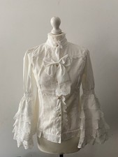 Używany, aristocratic shiro lolita hime lace blouse with bow  medieval blouse  na sprzedaż  PL