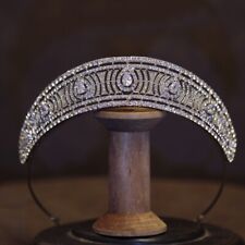 Coroa tiara feminina princesa rainha noiva casamento cristal gotejamento 3,5 cm de altura CZ comprar usado  Enviando para Brazil