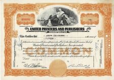 Certificado de stock de United Printers and Publishers 15 acciones comunes segunda mano  Embacar hacia Mexico