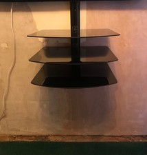 black glass dvd shelf for sale  ROMFORD