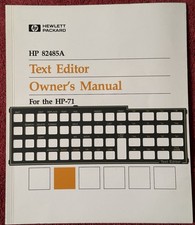 Editor de texto HP 82485A manual do proprietário e sobreposição Kbd para o estado HP-71 MUITO BOM ESTADO comprar usado  Enviando para Brazil