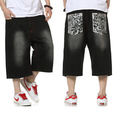 Usado, Shorts jeans masculino ajuste relaxado hip hop jeans fertilizante preto solto plus size comprar usado  Enviando para Brazil