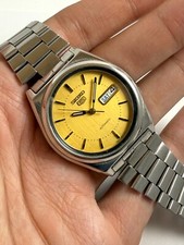 SEIKO 5 AUTOMÁTICO Relógio Vintage 1979, 7526A, Mostrador Dourado, Data do Dia, Mostrador Limpo..- comprar usado  Enviando para Brazil