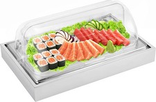 Bandeja de exibição para servir alimentos gelados com tampo de rolo transparente, 2 pacotes de gelo, 23×15×11 pol, usado comprar usado  Enviando para Brazil