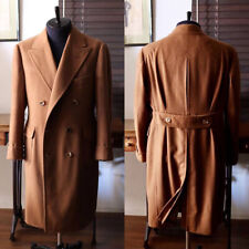 Casaco longo masculino de cashmere marrom com cinto peito duplo inverno comprar usado  Enviando para Brazil