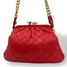 MARC JACOBS Bolsa de Ombro/Bolsa de Corrente Bolsa Vermelha - Fecho Kiss-lock Acolchoado comprar usado  Enviando para Brazil