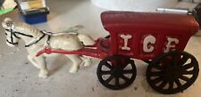 Usado, Brinquedo vintage de ferro fundido cavalo e carroça de gelo carrinho treinador de palco  comprar usado  Enviando para Brazil