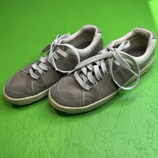 Sapatos Simples Masculino Tamanho 8.5 Cinza Camurça Lona Parte Superior Baixa Cadarço Conforto Casual, usado comprar usado  Enviando para Brazil