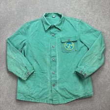 Jaqueta francesa vintage adulta média verde vestuário de trabalho lona utilitário militar masculina comprar usado  Enviando para Brazil