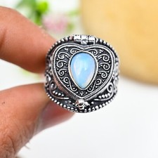 Caixa de comprimidos de pedra preciosa opala leitosa anel prata esterlina 925 joia ajustável presente comprar usado Caixa de comprimidos de pedra preciosa opala leitosa anel prata esterlina 925 joia ajustável presente comprar usado  Enviando para Brazil
