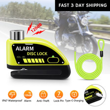 Nova Trava de Freio a Disco de Alarme de Motocicleta 120Db Bicicleta Recarregável Moto Anti.. comprar usado  Enviando para Brazil