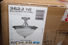 Iluminación de techo semi rasante de vidrio redondo Kichler Dover níquel cepillado 3623NI segunda mano  Embacar hacia Mexico