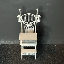 Cadeira alta vintage para bebê criança metal branco "look ferro forjado" casa de bonecas 1:6 comprar usado  Enviando para Brazil