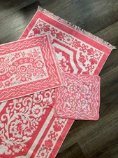 Conjunto de toalhas Sears vintage anos 70 rosa branco feito nos EUA rosa floral estoque morto novo comprar usado Conjunto de toalhas Sears vintage anos 70 rosa branco feito nos EUA rosa floral estoque morto novo comprar usado  Enviando para Brazil