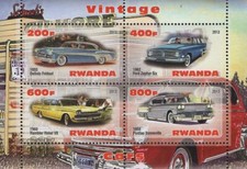 Folha de 4 selos lembrança de carros vintage Ford Pontiac, sem marca de charneira, usado comprar usado  Enviando para Brazil