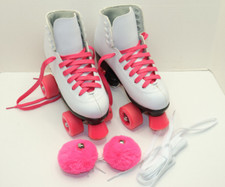 Patins quadriciclos Epic Cheerleader rosa e branco para área interna externa tamanho 6 LNUC comprar usado  Enviando para Brazil