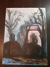 Abstrait grande gouache d'occasion  Le Soler