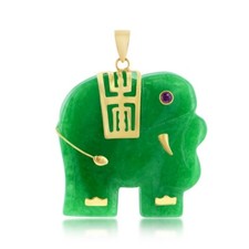 Pingente de jade em forma de elefante ouro amarelo 14K comprar usado  Enviando para Brazil