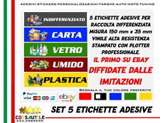Usado, Set Kit 5 Adhesivos Recogida Selectiva Cubo De Basura Sticker Impresión En PVC comprar usado  Enviando para Brazil