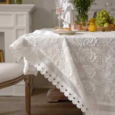 Toalha de mesa de renda branca para decoração de mesa de sala de estar de festa quarto comprar usado  Enviando para Brazil