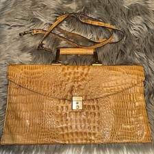 NOVO Vintage Anos 80 Sudhaus Attache Pasta Bolsa de Documentos Gator Croc Em Relevo Bronzeado comprar usado  Enviando para Brazil