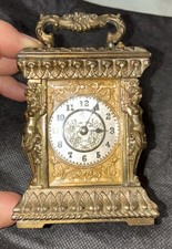 Usado, Antigo Ansonia relógio de mesa de latão dourado 4 3/4” de altura corrida comprar usado  Enviando para Brazil