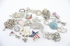 Silver tone brooches for sale  LEEDS