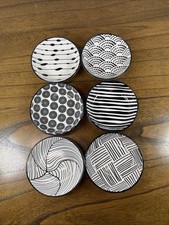 Conjunto de 6 saquinhos de chá molho joias qualquer coisa pratos desenhos geométricos preto e branco comprar usado  Enviando para Brazil