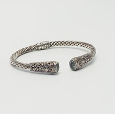 Linda pulseira de mola de topázio azul prata esterlina ornamentada Bali ATI comprar usado  Enviando para Brazil