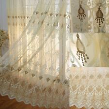Cortinas bordadas europeias rede tecido tule janela drapeada pelmets tela transparente comprar usado  Enviando para Brazil